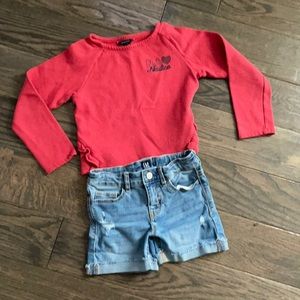 BUNDLED! Girls Top & Gap Denim Shorts Size 7